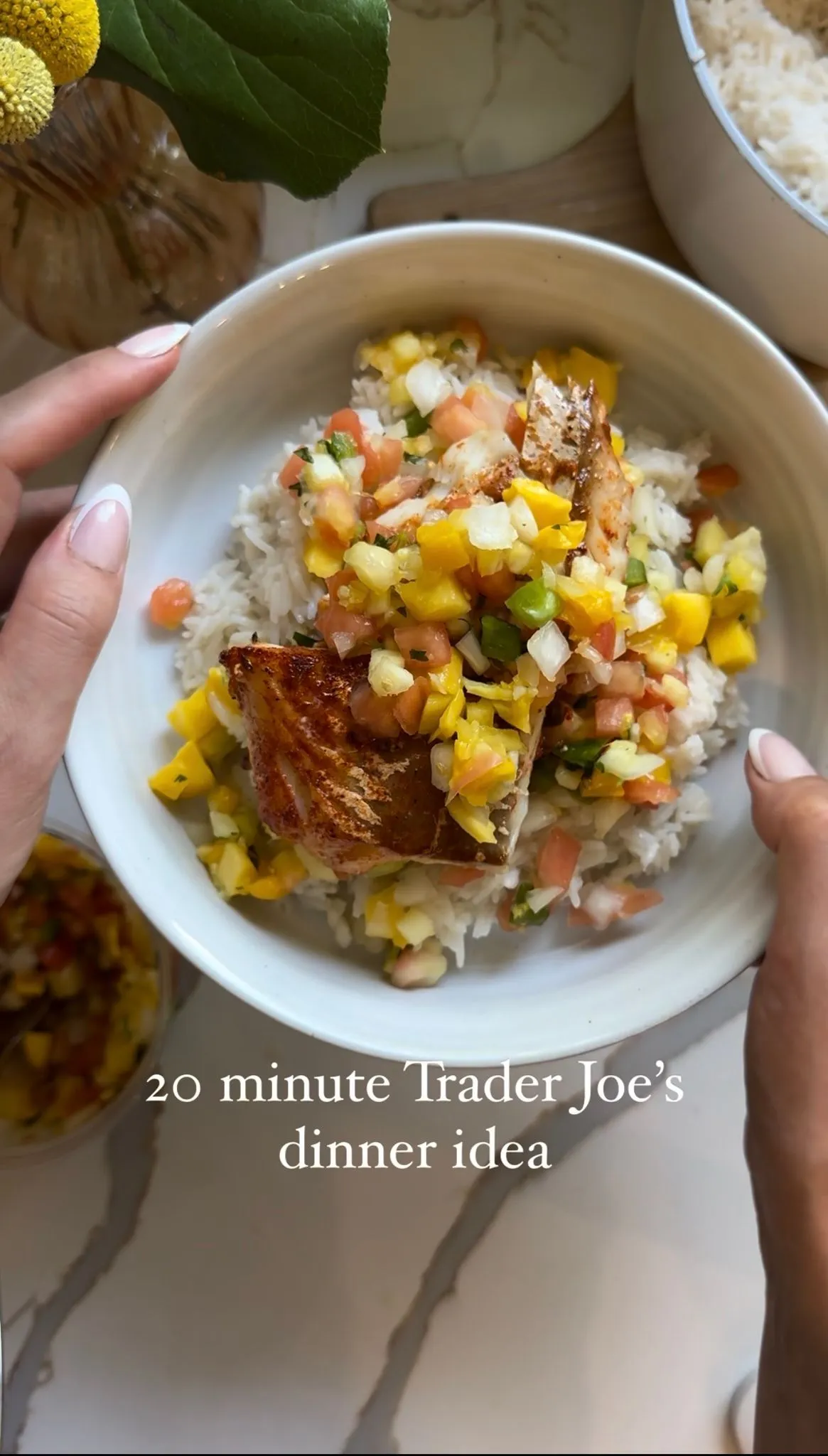 Mango Pineapple Cod with Coconut Rice