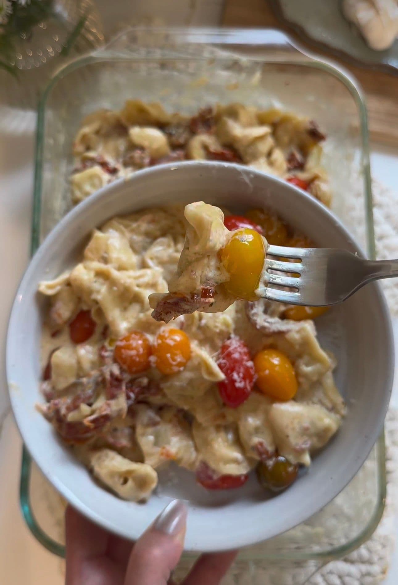 Tortellini Goat Cheese Bake