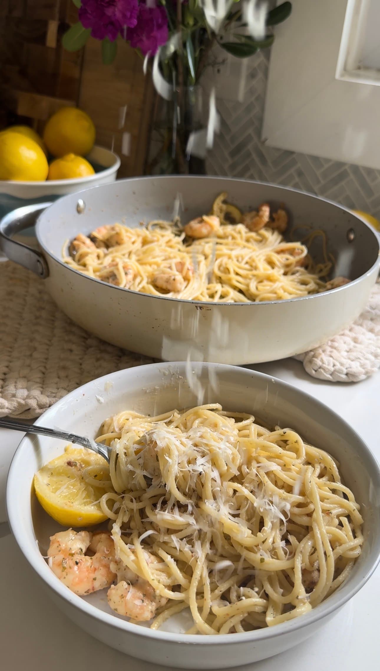 Shrimp Parmesan Butter Pasta