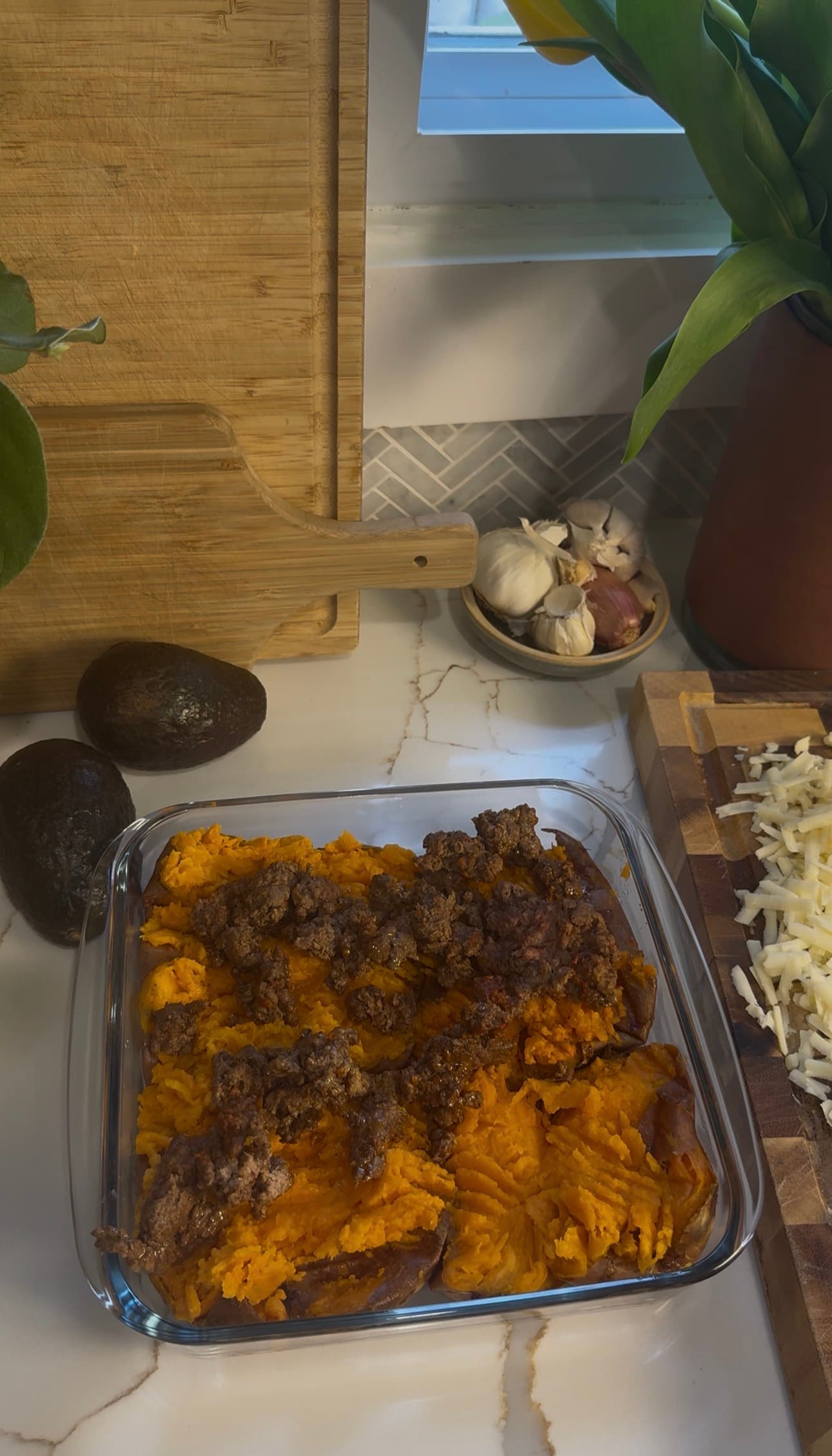 Taco Beef Baked Sweet Potato
