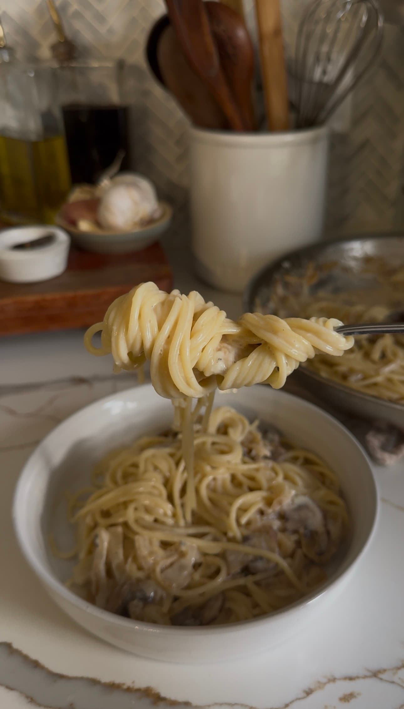 Quick Mushroom Boursin Pasta