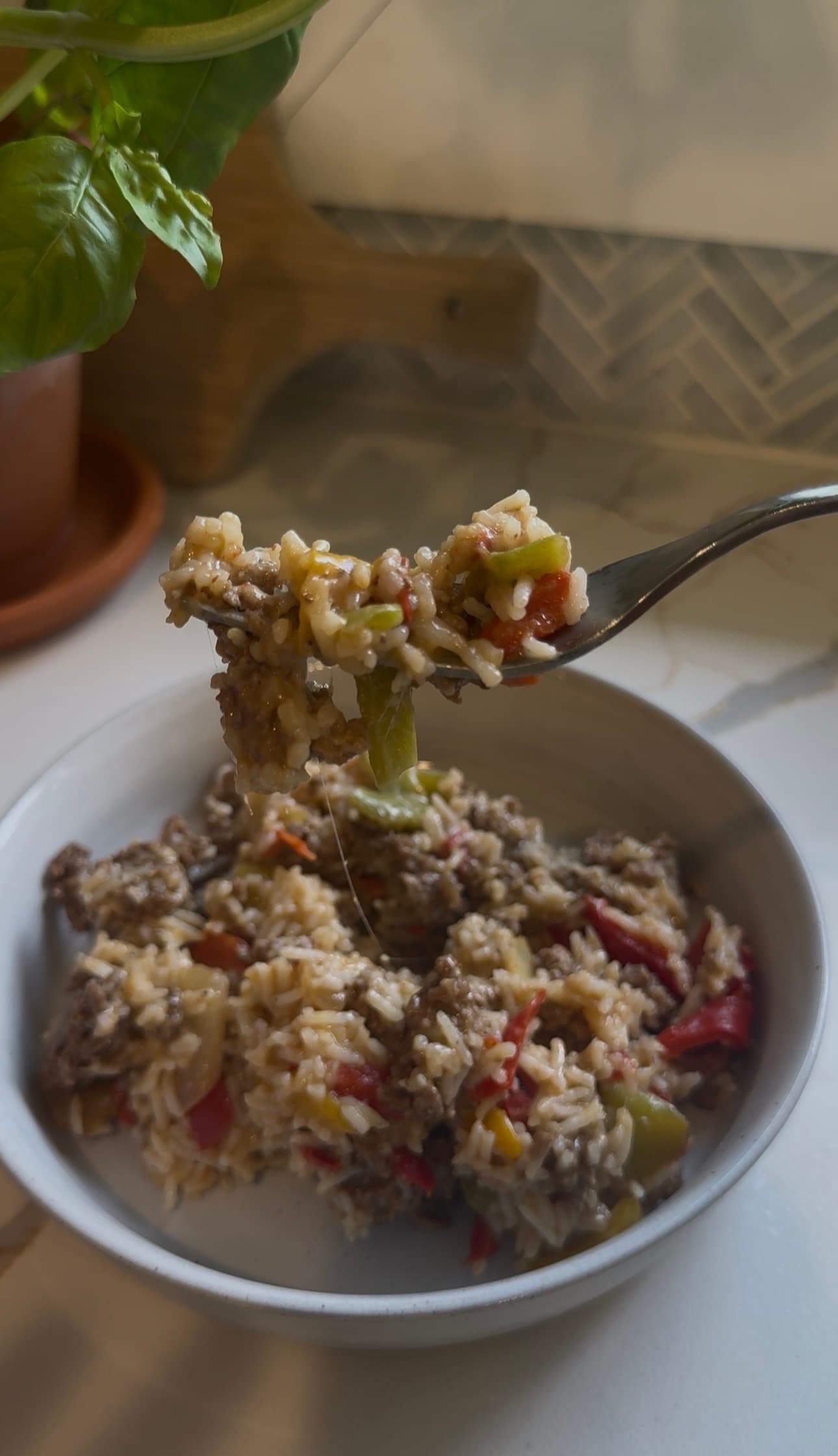 Cheesy Beef and Rice Skillet