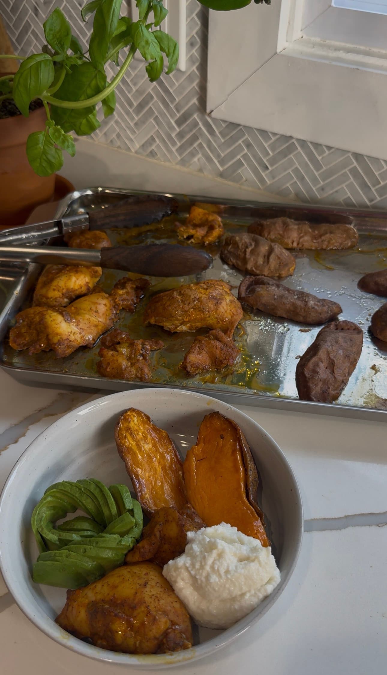 Shawarma Chicken and Sweet Potatoes