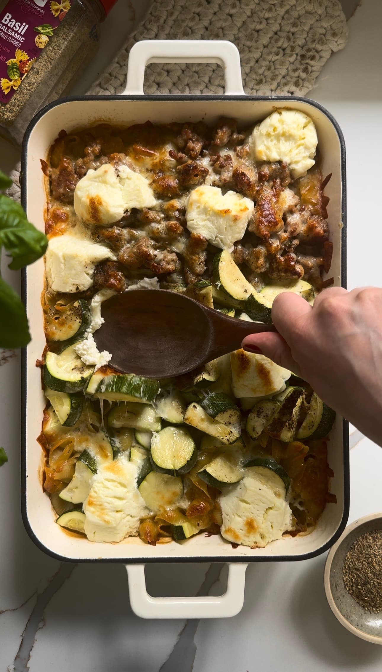 Sausage Basil Pasta Bake