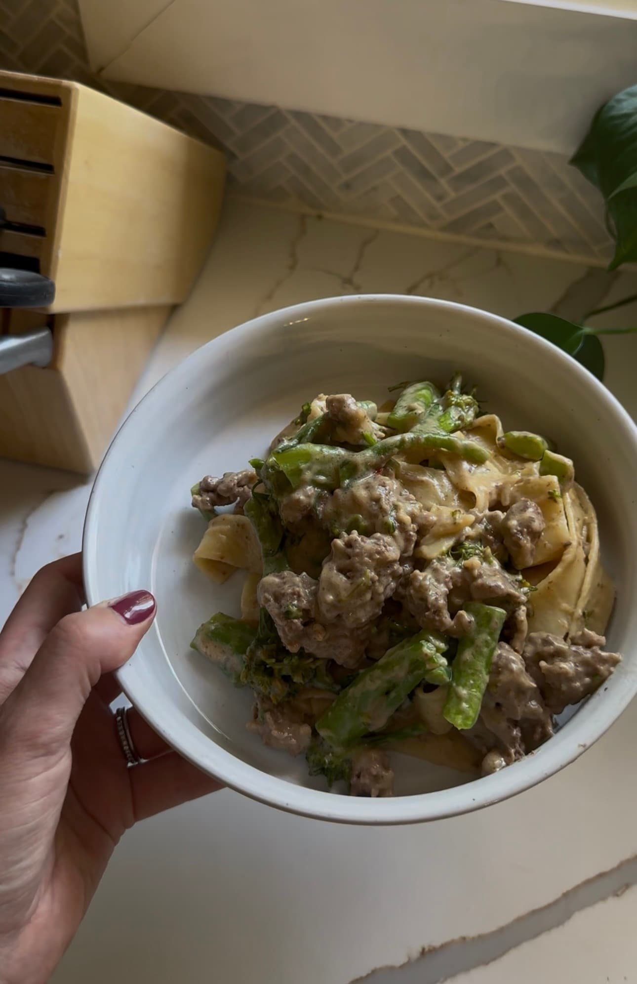 Beef and Broccolini Alfredo