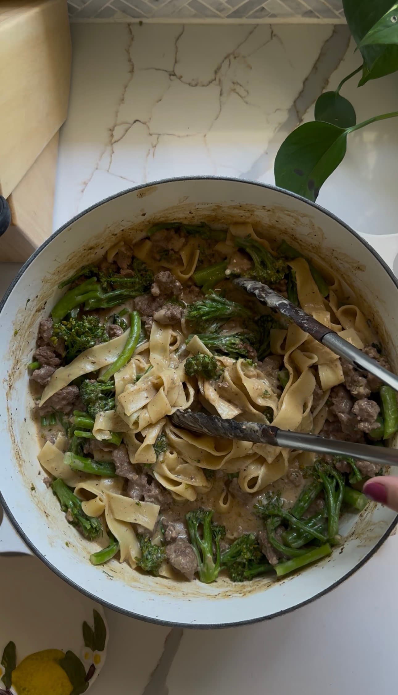 Beef and Broccolini Alfredo